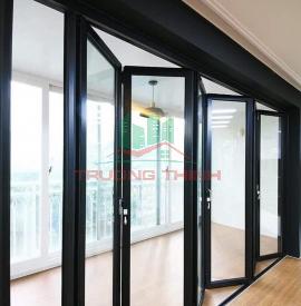 Cửa đi xếp trượt 4 cánh nhôm xingfa