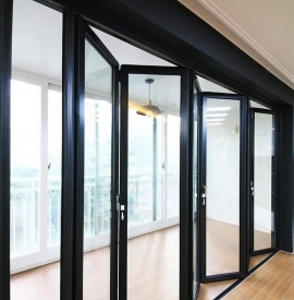Cửa đi xếp trượt 4 cánh nhôm xingfa